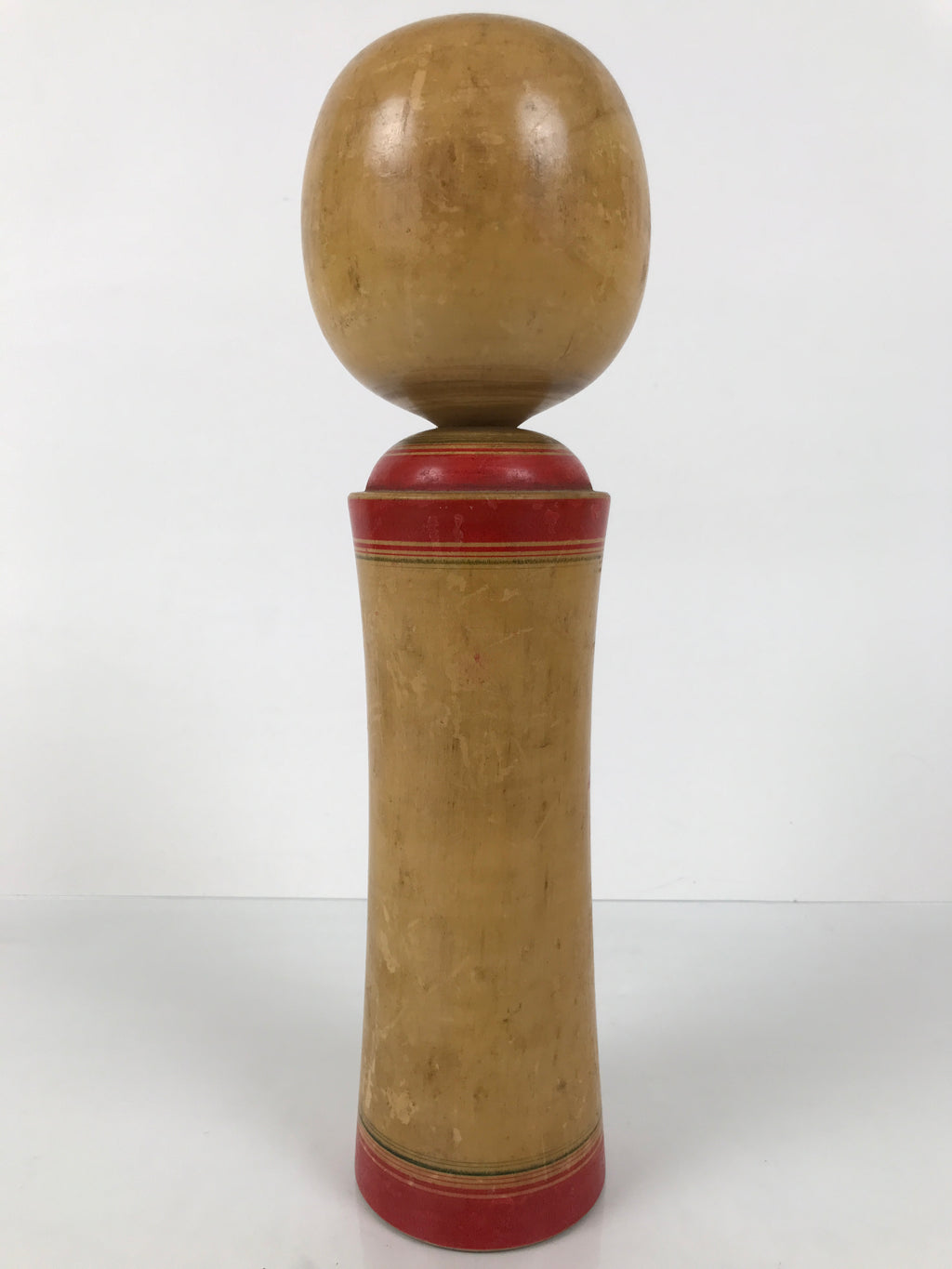 Japanese Wooden Naruko Kokeshi Doll Vtg Black Red Brown Traditional Craft KF781