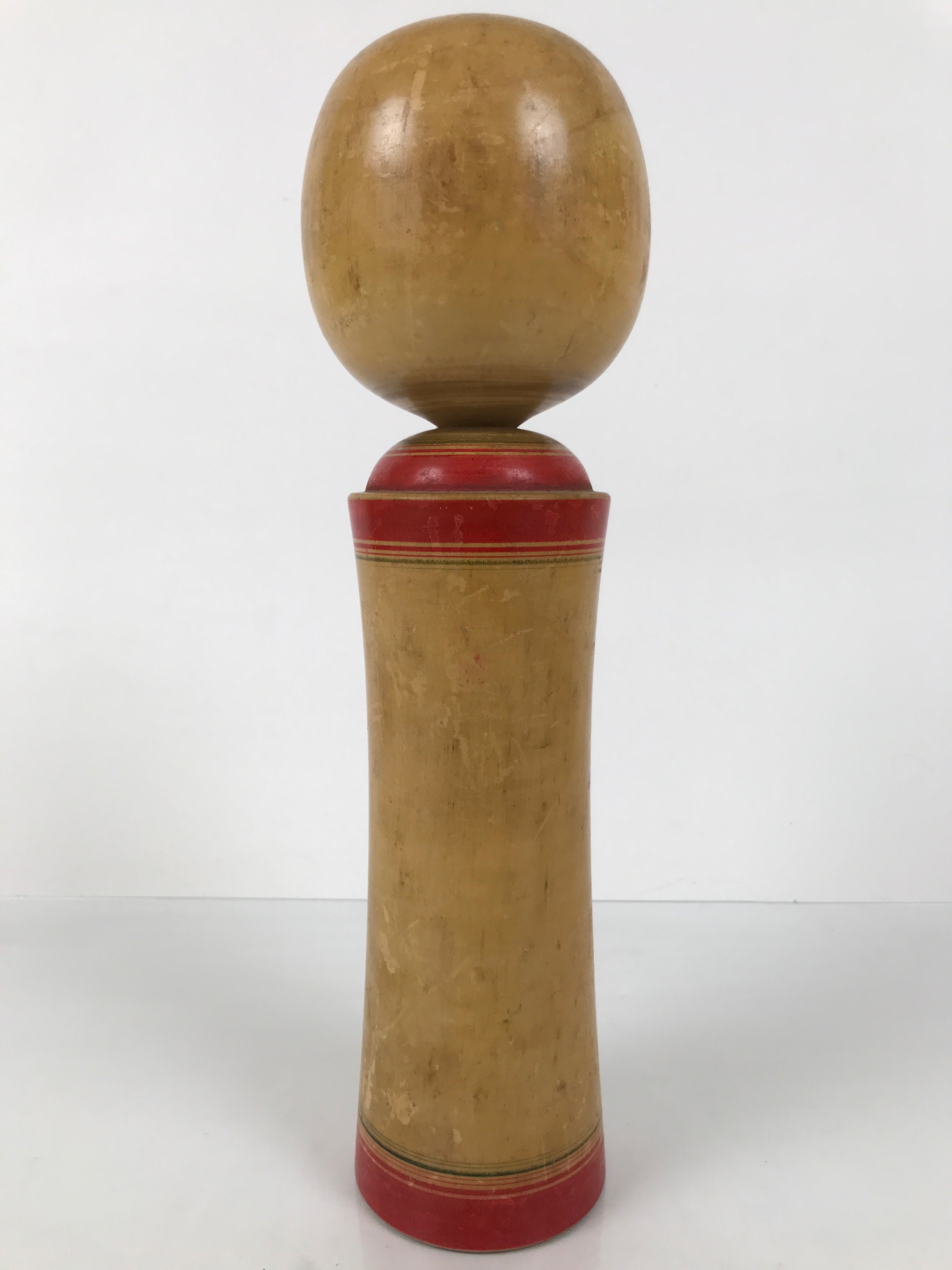 Japanese Wooden Naruko Kokeshi Doll Vtg Black Red Brown Traditional Craft KF781