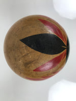 Japanese Wooden Naruko Kokeshi Doll Vtg Black Red Brown Traditional Craft KF781