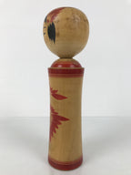 Japanese Wooden Naruko Kokeshi Doll Vtg Black Red Brown Traditional Craft KF783