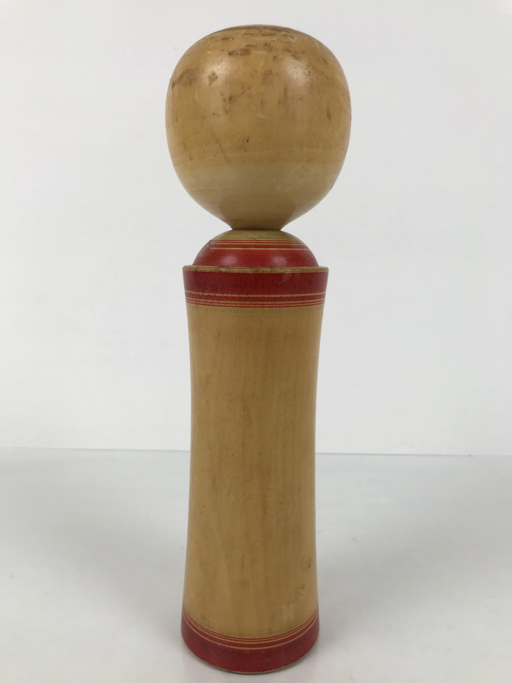 Japanese Wooden Naruko Kokeshi Doll Vtg Black Red Brown Traditional Craft KF783