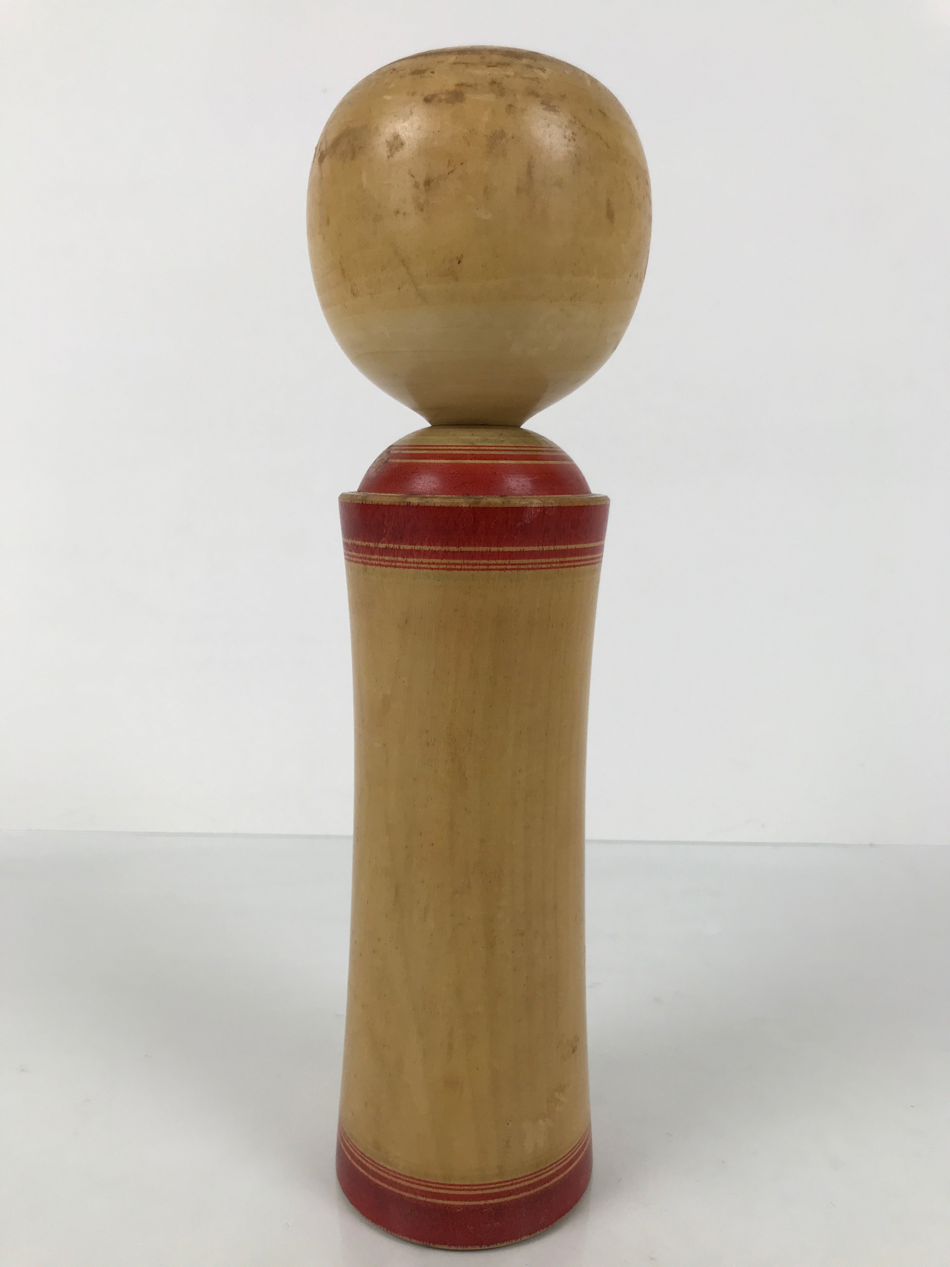 Japanese Wooden Naruko Kokeshi Doll Vtg Black Red Brown Traditional Craft KF783