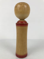 Japanese Wooden Naruko Kokeshi Doll Vtg Black Red Brown Traditional Craft KF783