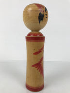 Japanese Wooden Naruko Kokeshi Doll Vtg Black Red Brown Traditional Craft KF783