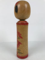 Japanese Wooden Naruko Kokeshi Doll Vtg Black Red Brown Traditional Craft KF786