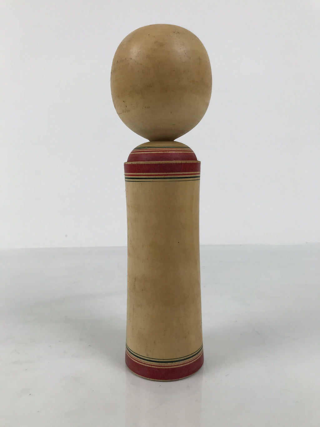 Japanese Wooden Naruko Kokeshi Doll Vtg Black Red Brown Traditional Craft KF833