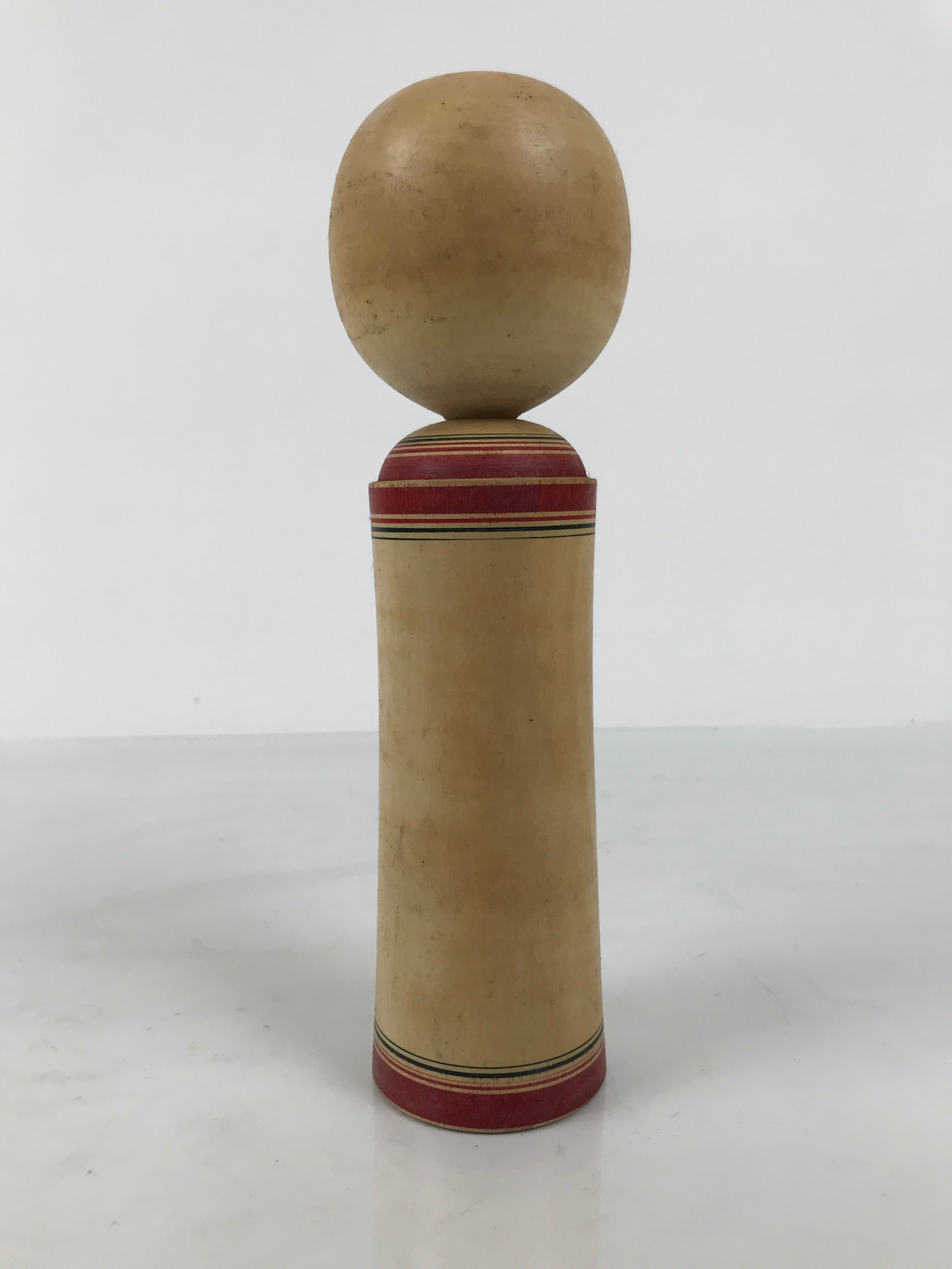 Japanese Wooden Naruko Kokeshi Doll Vtg Black Red Brown Traditional Craft KF833