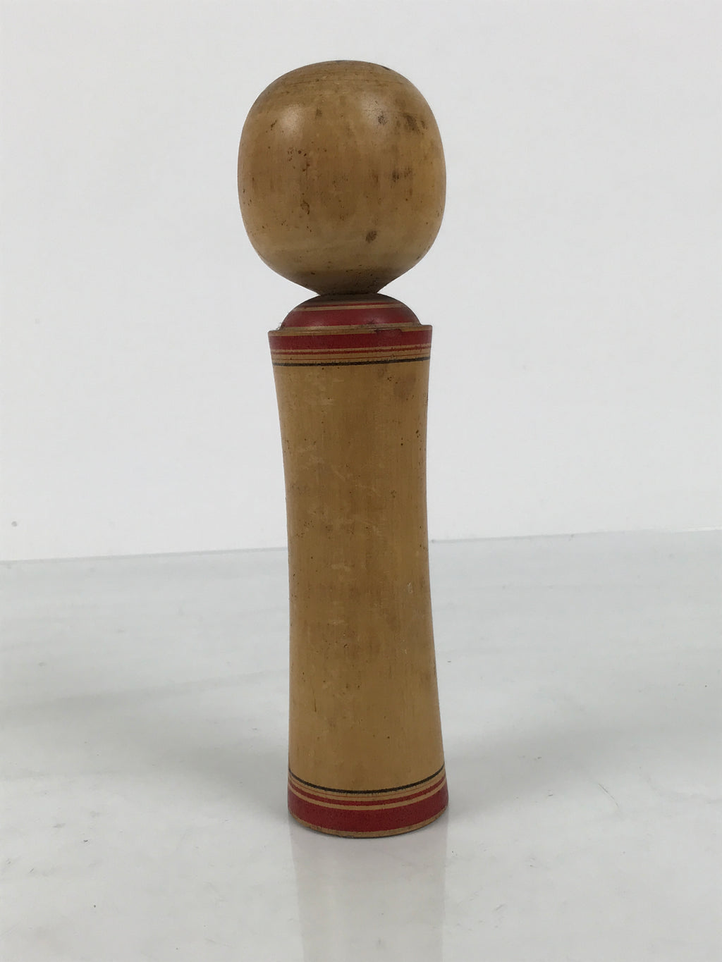 Japanese Wooden Naruko Kokeshi Doll Vtg Black Red Brown Traditional Craft KF834