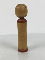 Japanese Wooden Naruko Kokeshi Doll Vtg Black Red Brown Traditional Craft KF834
