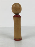 Japanese Wooden Naruko Kokeshi Doll Vtg Black Red Brown Traditional Craft KF834
