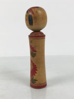 Japanese Wooden Naruko Kokeshi Doll Vtg Black Red Brown Traditional Craft KF834