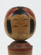 Japanese Wooden Naruko Kokeshi Doll Vtg Black Red Brown Traditional Craft KF834