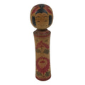 Japanese Wooden Naruko Kokeshi Doll Vtg Black Red Brown Traditional Craft KF834