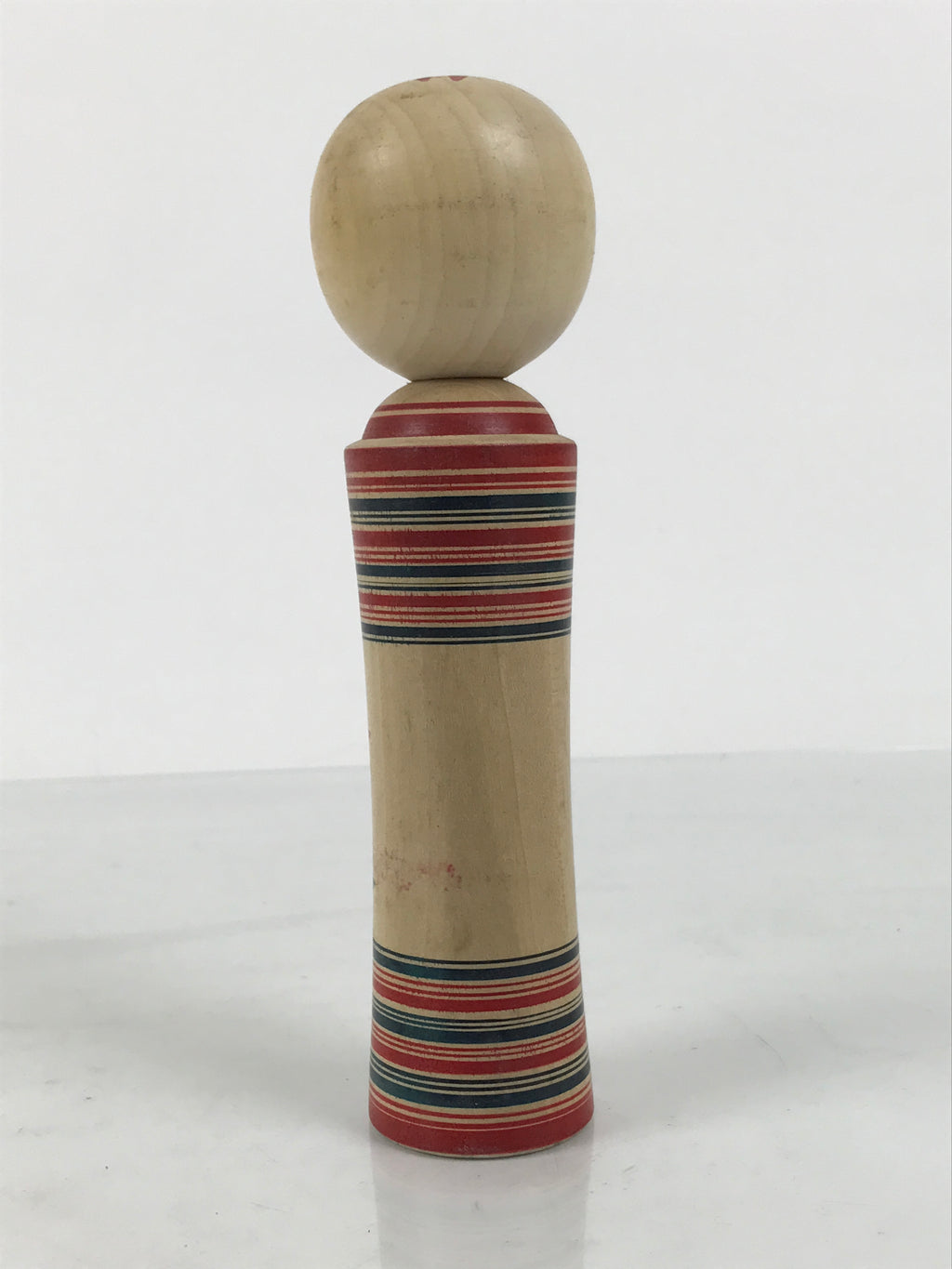 Japanese Wooden Naruko Kokeshi Doll Vtg Black Red Brown Traditional Craft KF835