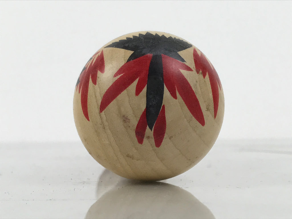 Japanese Wooden Naruko Kokeshi Doll Vtg Black Red Brown Traditional Craft KF835