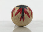 Japanese Wooden Naruko Kokeshi Doll Vtg Black Red Brown Traditional Craft KF835