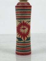 Japanese Wooden Naruko Kokeshi Doll Vtg Black Red Brown Traditional Craft KF835