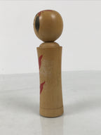 Japanese Wooden Naruko Kokeshi Doll Vtg Black Red Brown Traditional Craft KF836