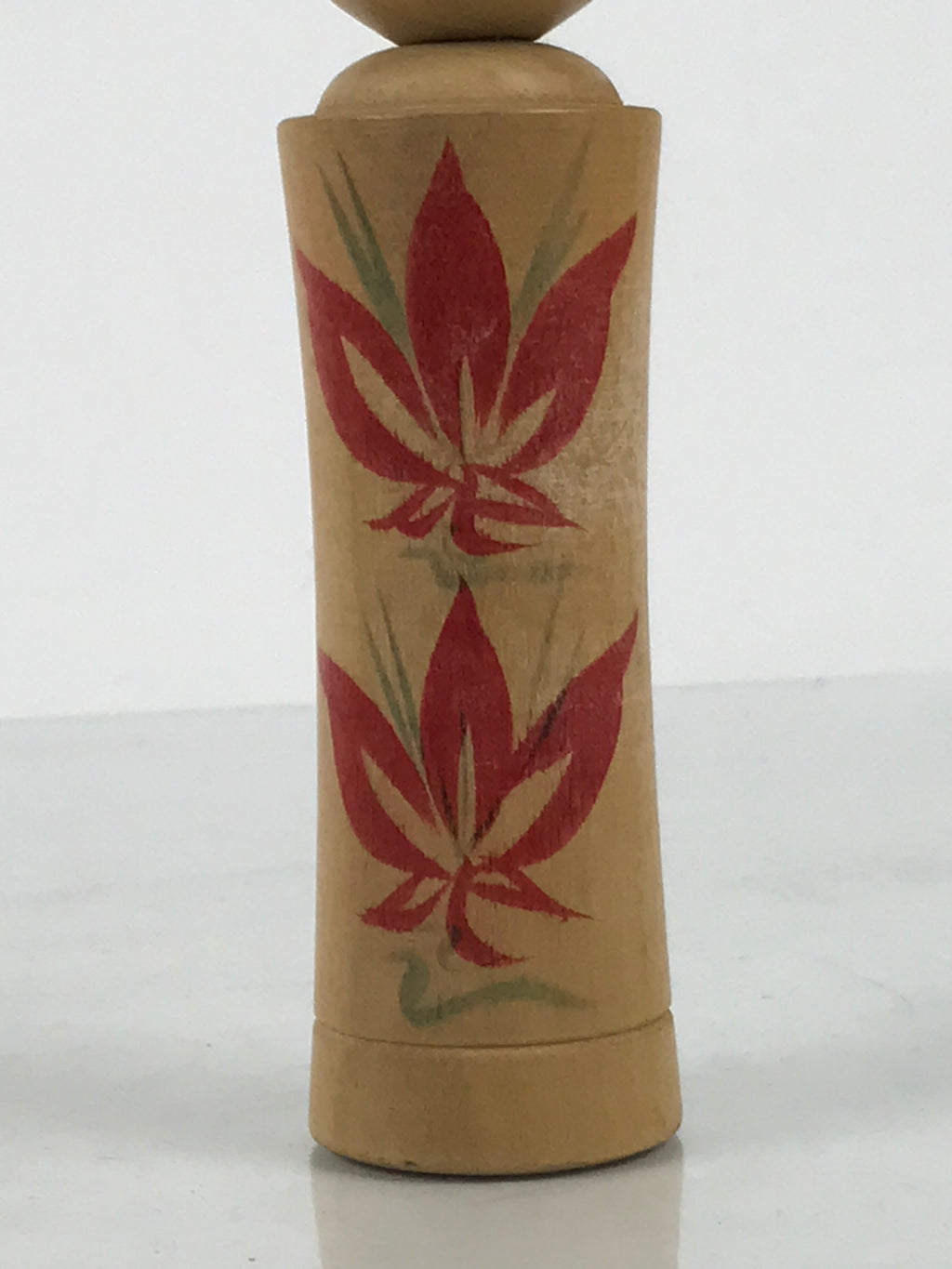 Japanese Wooden Naruko Kokeshi Doll Vtg Black Red Brown Traditional Craft KF836