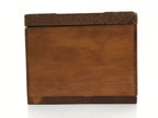 Japanese Wooden Piggy Bank Vtg Money Saving Box Family Crests Brown JK790