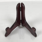 Japanese Wooden Plate Stand Picture Frame Stand Display Vtg Saratate Brown JK938