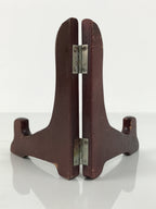 Japanese Wooden Plate Stand Picture Frame Stand Display Vtg Saratate Brown JK938