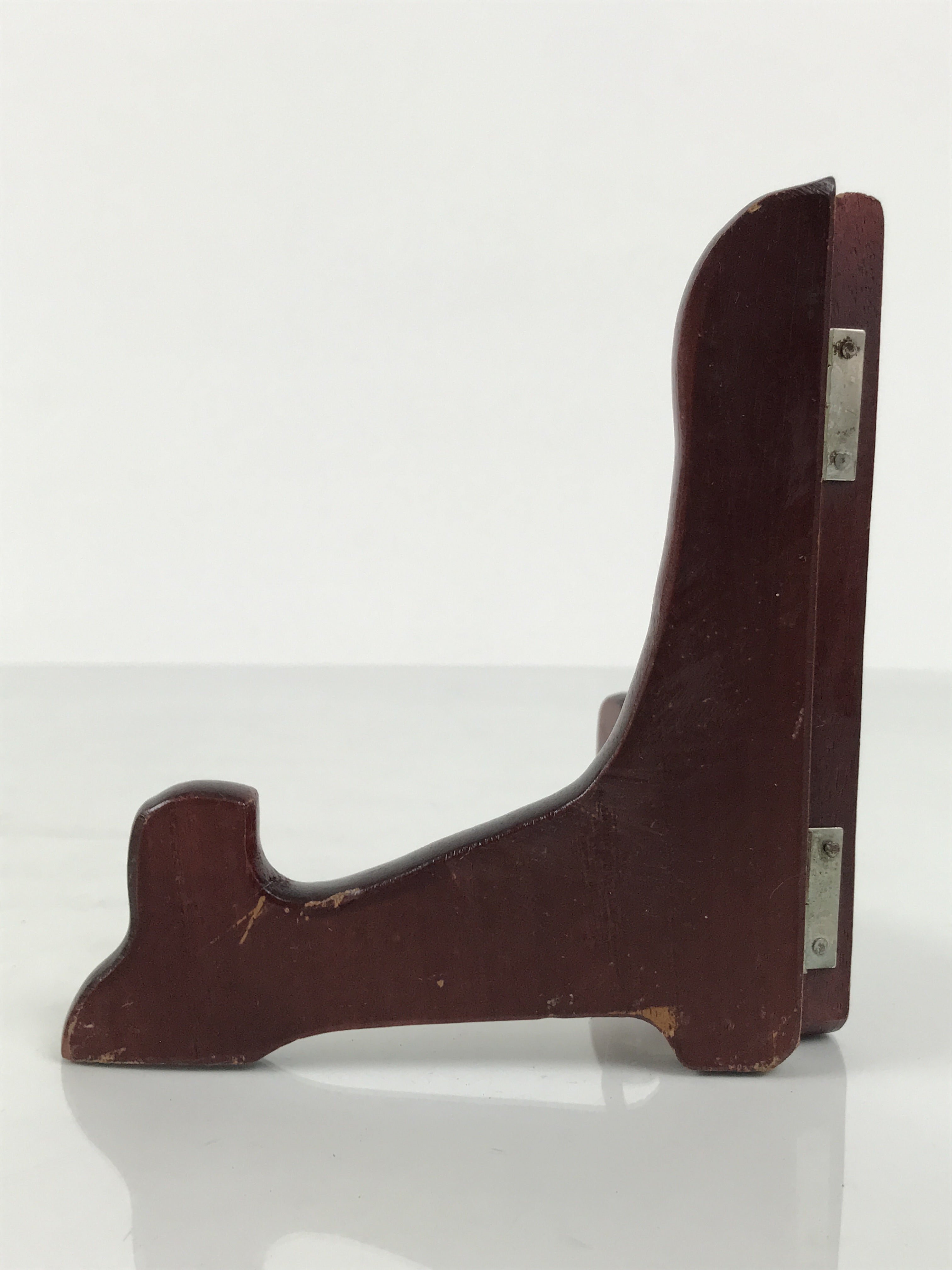 Japanese Wooden Plate Stand Picture Frame Stand Display Vtg Saratate Brown JK938