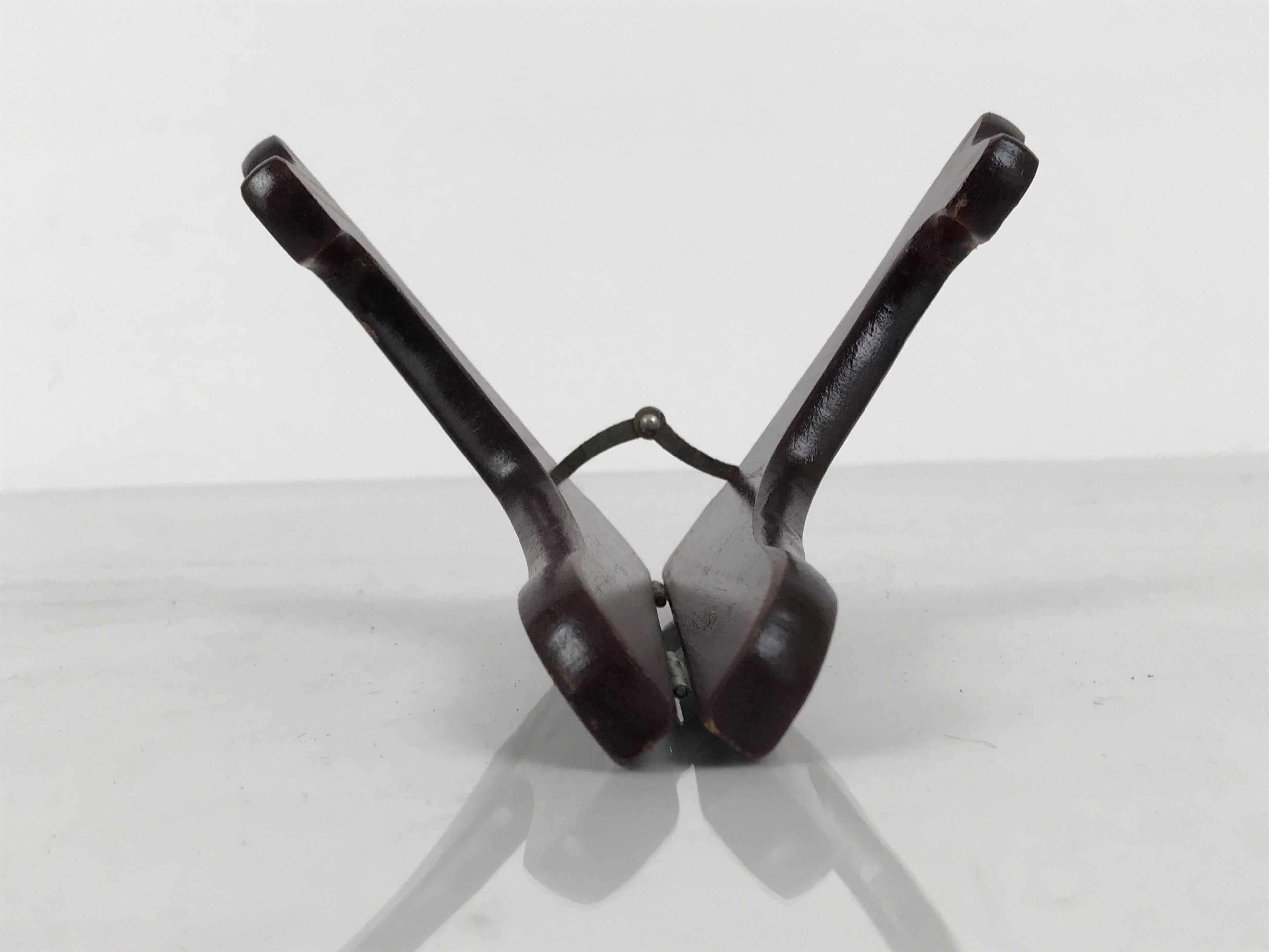 Japanese Wooden Plate Stand Picture Frame Stand Display Vtg Saratate Brown JK938