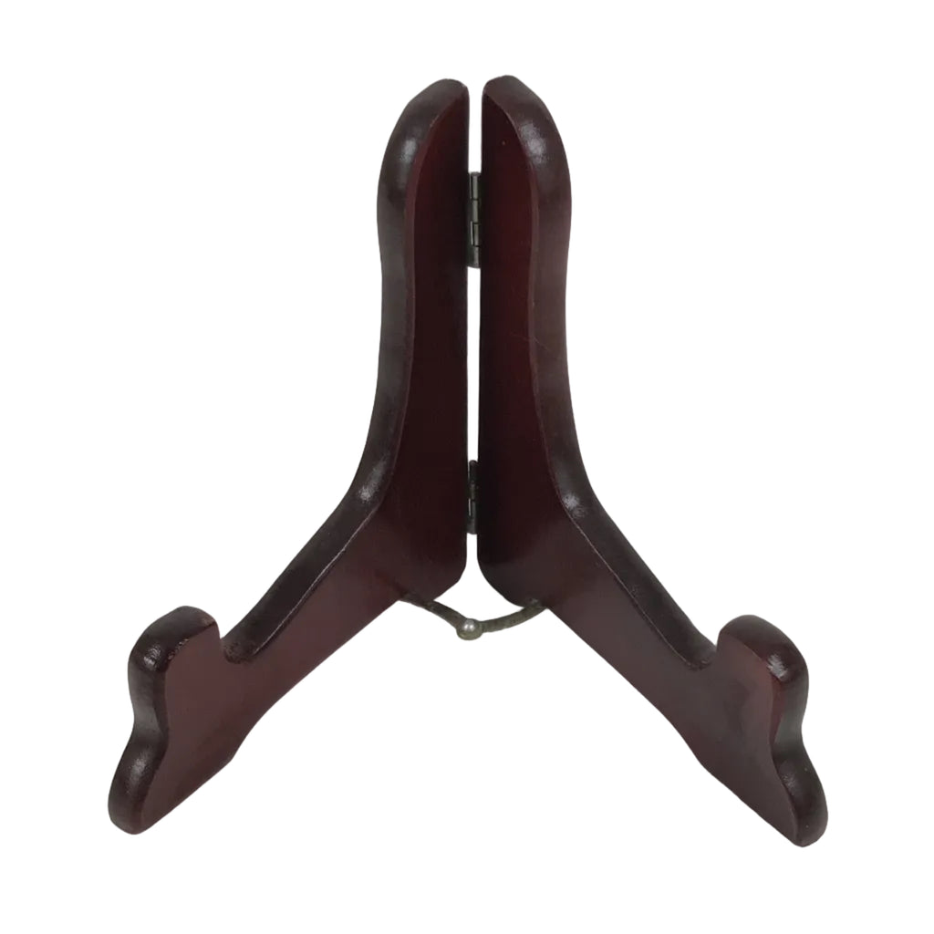 Japanese Wooden Plate Stand Picture Frame Stand Display Vtg Saratate Brown JK938