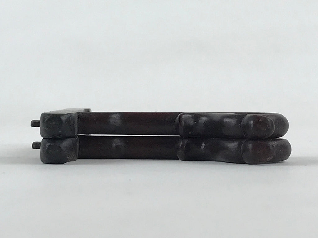 Japanese Wooden Plate Stand Picture Frame Stand Vtg Display Saratate Brown JK538
