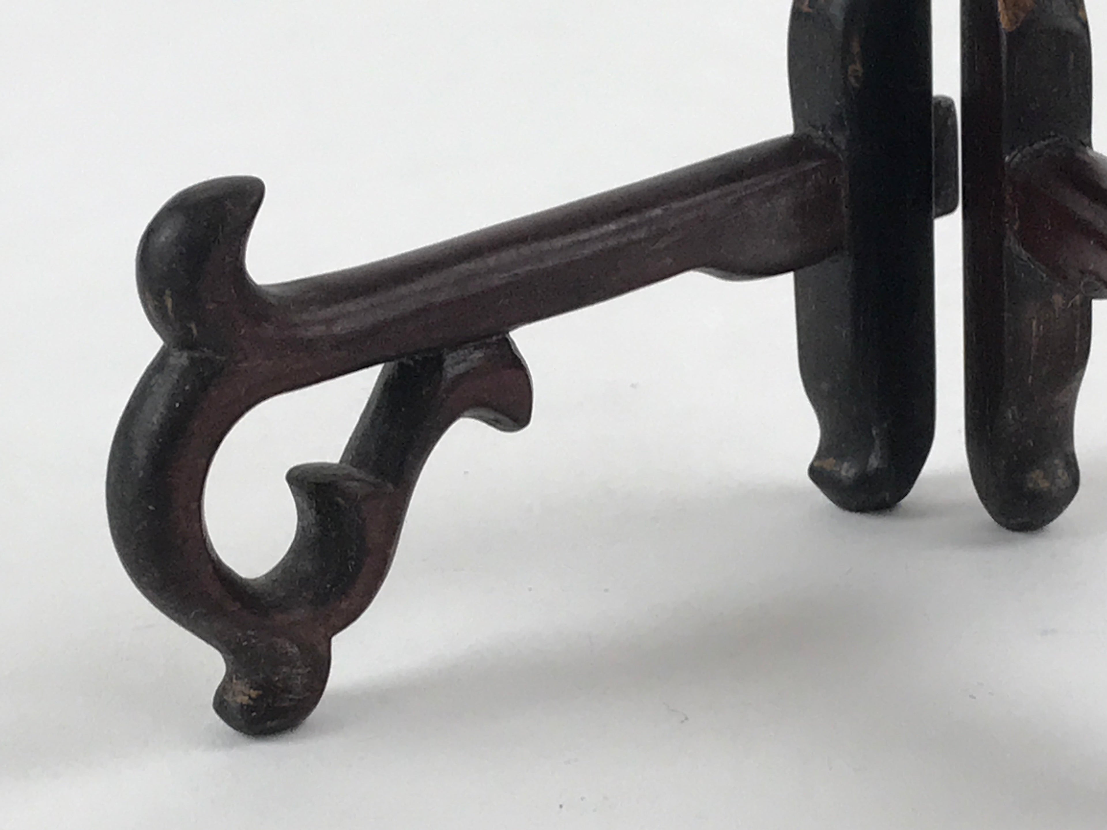 Japanese Wooden Plate Stand Picture Frame Stand Vtg Display Saratate Brown JK538