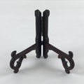Japanese Wooden Plate Stand Picture Frame Stand Vtg Display Saratate Brown JK538