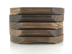 Japanese Wooden Porcelain Drink Saucer 5pc Set Vtg Chataku Coaster Rope UR954