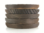 Japanese Wooden Porcelain Drink Saucer 5pc Set Vtg Chataku Coaster Rope UR954
