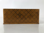 Japanese Wooden Portable Calligraphy Writing Storage Box Shutter Lid Brown T401