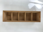 Japanese Wooden Pottery Storage Box Inside 33.8x9x9.3cm Brown Compartment X218