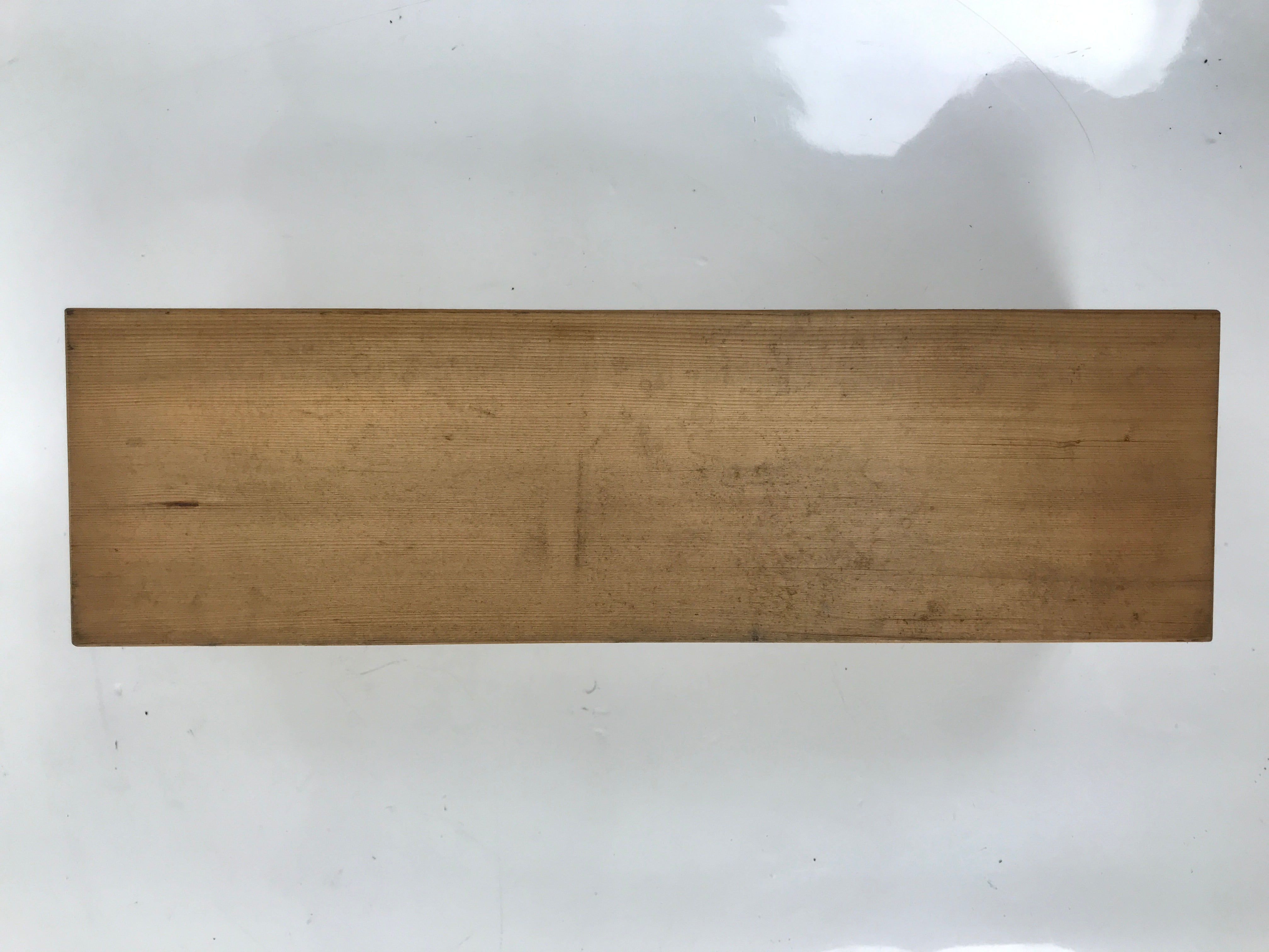 Japanese Wooden Pottery Storage Box Inside 33.8x9x9.3cm Brown Compartment X218