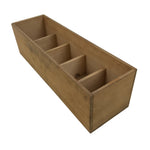 Japanese Wooden Pottery Storage Box Inside 33.8x9x9.3cm Brown Compartment X218