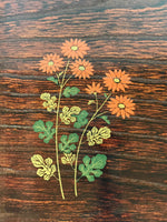 Japanese Wooden Serving Tray Makie Flowers Vtg Square Dark Brown Obon LWB70