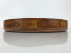 Japanese Wooden Serving Tray Obon Vtg Brown Round Grain Whirl Anniversary LWB167