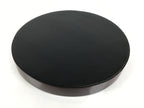 Japanese Wooden Serving Tray Obon Vtg Brown Round Kanji Gold Silver Box LWB166
