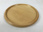 Japanese Wooden Serving Tray Obon Vtg Natural Brown Round Grain Plate LWB142