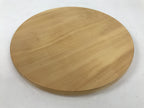 Japanese Wooden Serving Tray Obon Vtg Natural Brown Round Grain Plate LWB142