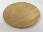 Japanese Wooden Serving Tray Obon Vtg Natural Brown Round Grain Plate LWB142