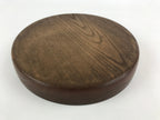 Japanese Wooden Serving Tray Vtg Classic Round Obon Dark Brown Tea Snacks UR997