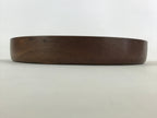 Japanese Wooden Serving Tray Vtg Classic Round Obon Dark Brown Tea Snacks UR997