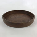 Japanese Wooden Serving Tray Vtg Classic Round Obon Dark Brown Tea Snacks UR997