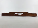 Japanese Wooden Serving Tray Vtg Large Obon Dark Brown Tsubaki Camellia UR947