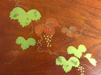Japanese Wooden Serving Tray Vtg Large Obon Makie Kiri Paulownia Flowers UR989