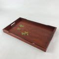 Japanese Wooden Serving Tray Vtg Large Obon Makie Kiri Paulownia Flowers UR989